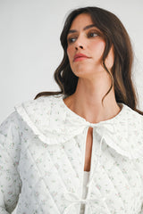 VIVIENNE FLORAL PRINTED CORDUROY QUILTED JACKET