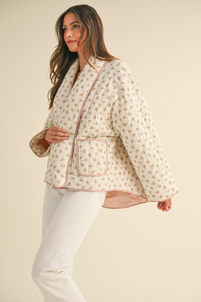 YASMINA FLORAL PRINTED QUILTED JACKET