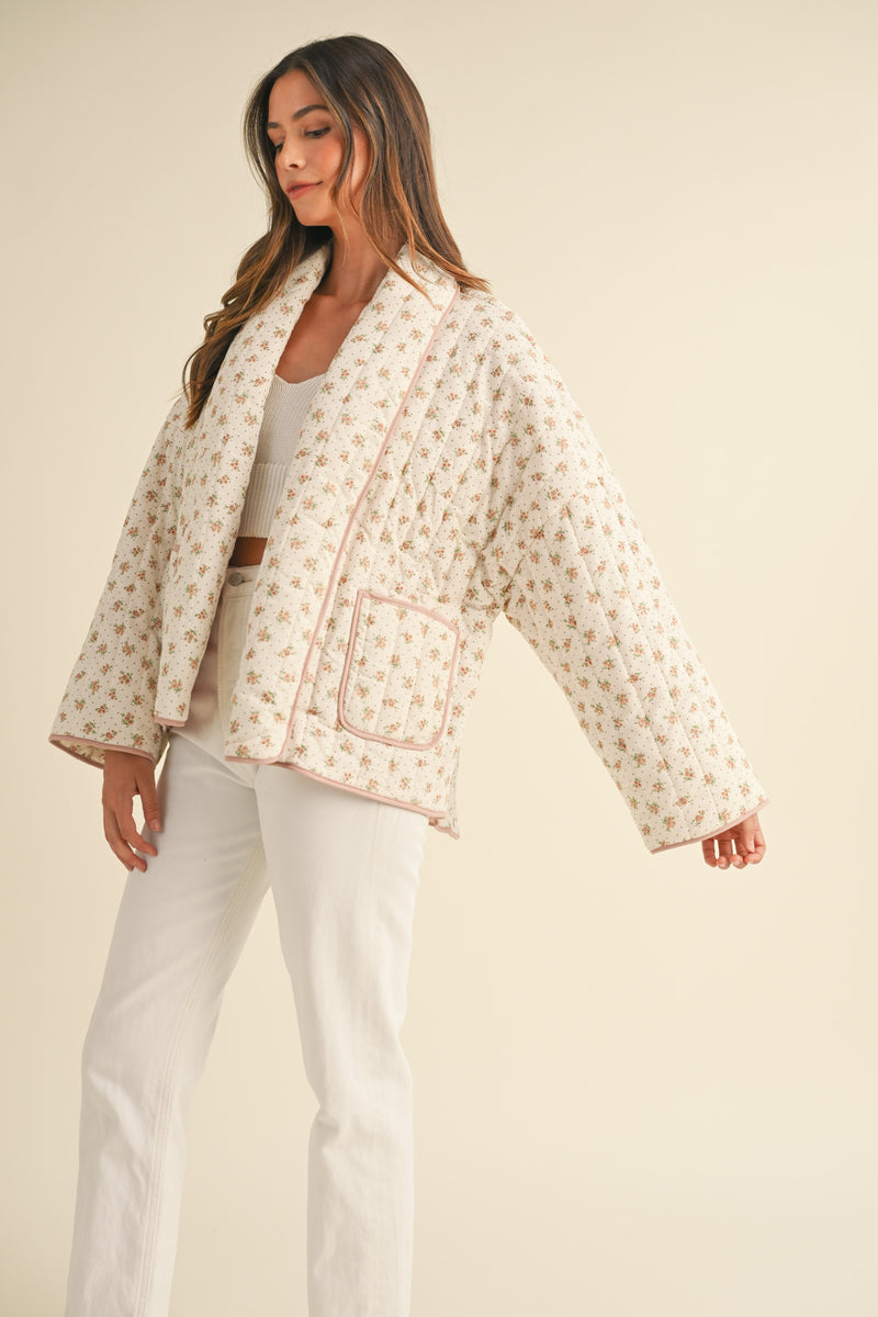 YASMINA FLORAL PRINTED QUILTED JACKET