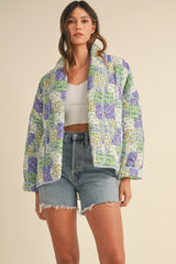 ZENOBIA PATCHWORK FEELING QUILTED JACKET