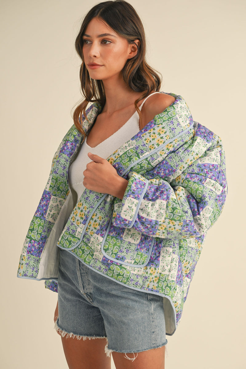 ZENOBIA PATCHWORK FEELING QUILTED JACKET