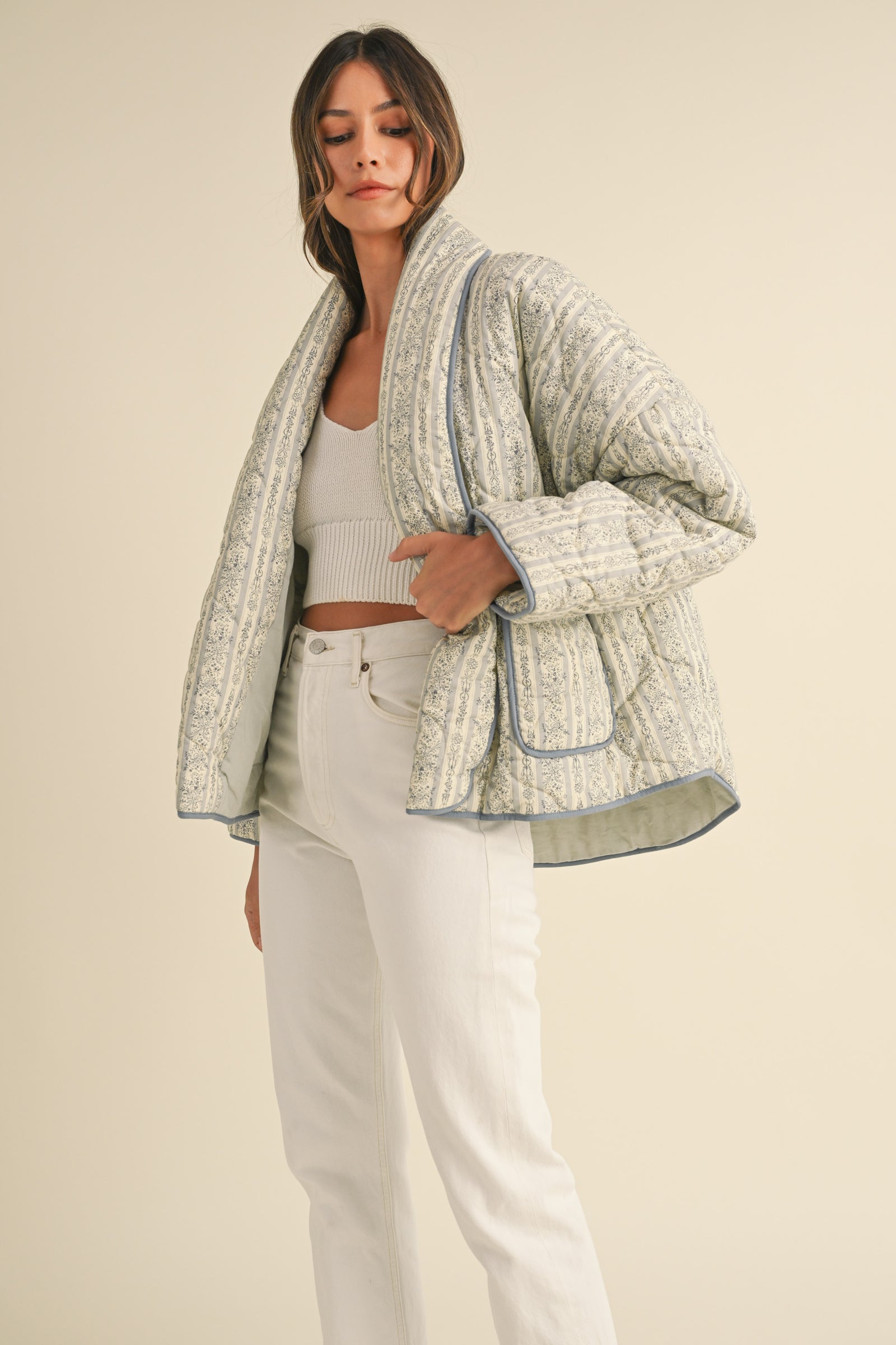 BELINDA FLORAL PRINTED QUILTED JACKET – Mable Clothing