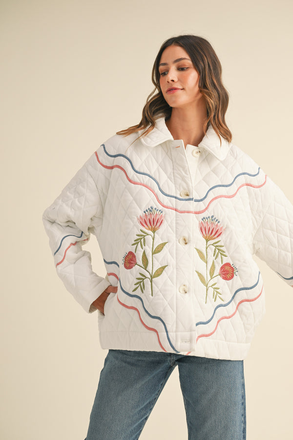 NIOMIE EMBROIDERED QUILTED JACKET