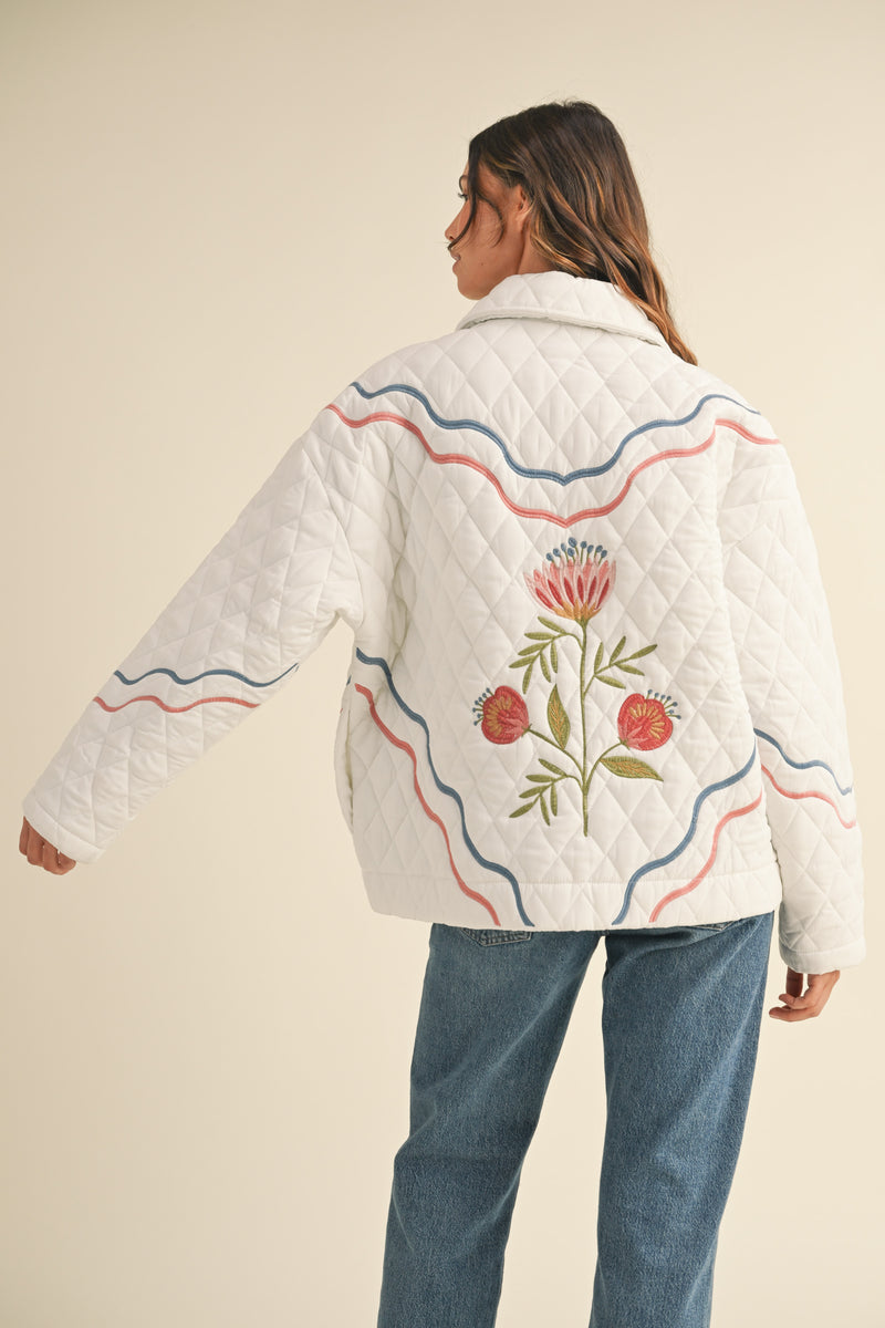 NIOMIE EMBROIDERED QUILTED JACKET