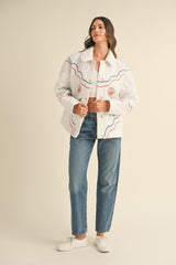 NIOMIE EMBROIDERED QUILTED JACKET