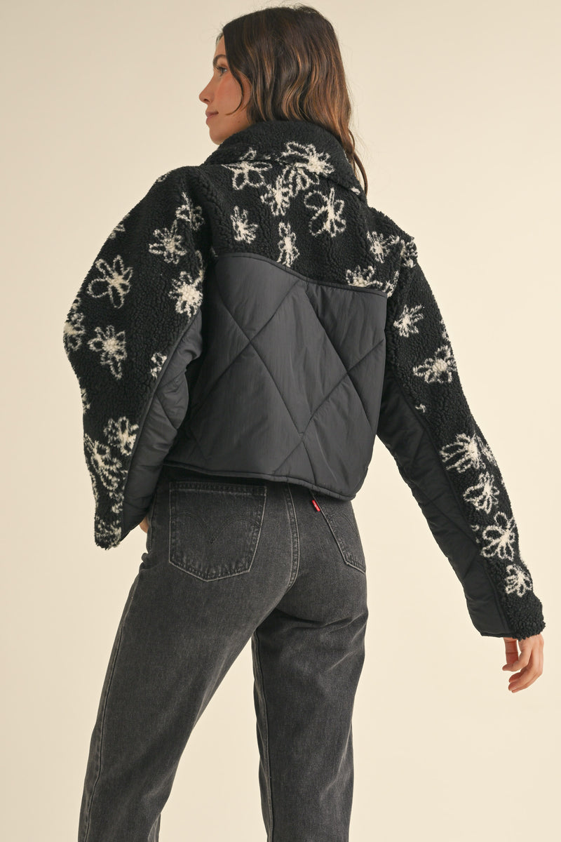 SELMA QUILTED WITH FLUFFY SHEARLING JACKET