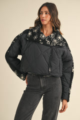 SELMA QUILTED WITH FLUFFY SHEARLING JACKET