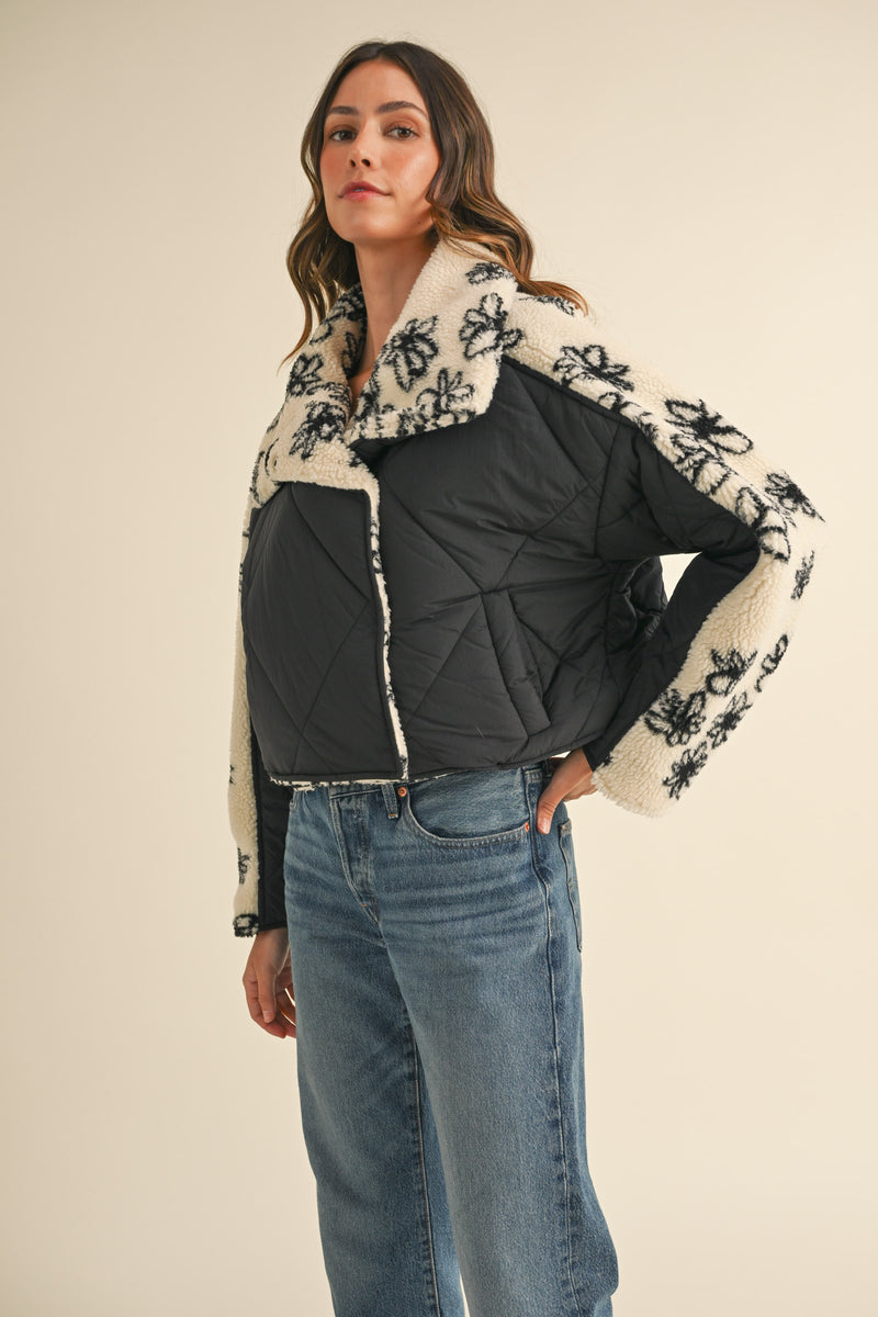 SELMA QUILTED WITH FLUFFY SHEARLING JACKET