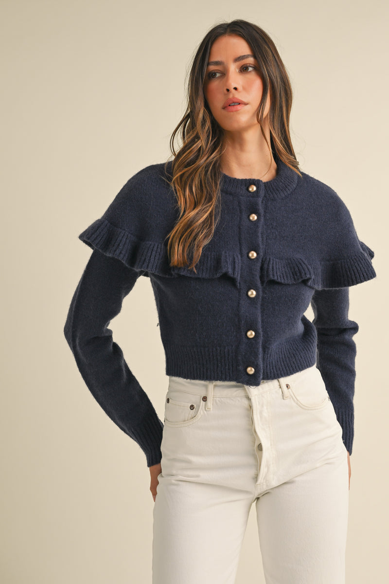 EMBLA CAPE LAYERED CARDIGAN