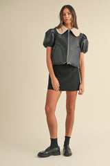 QUINTESSA SHEARLING LINED PU JACKET