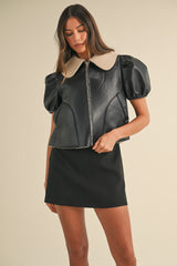 QUINTESSA SHEARLING LINED PU JACKET