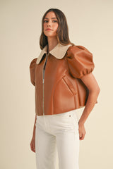 QUINTESSA SHEARLING LINED PU JACKET