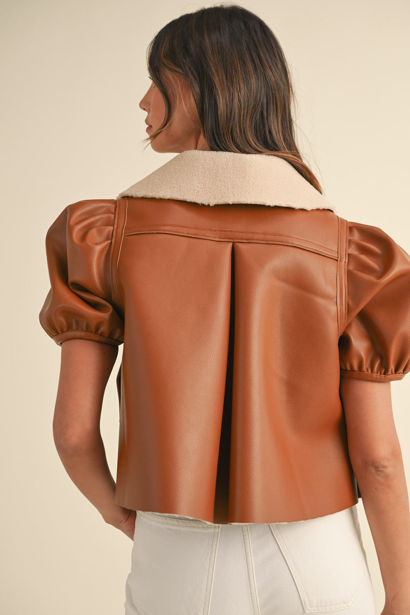 QUINTESSA SHEARLING LINED PU JACKET