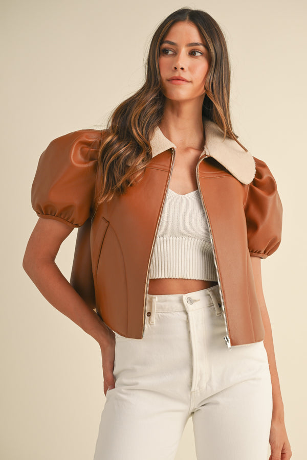 QUINTESSA SHEARLING LINED PU JACKET