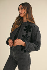 ALIANNA QUILTED PATCH EMBROIDERY JACKET