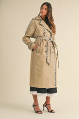 BRONWYN TWEED TRIM TRENCH COAT