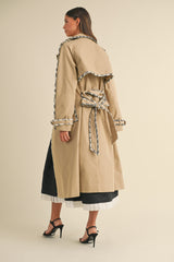 BRONWYN TWEED TRIM TRENCH COAT