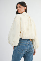 CHARLEIGH BEADED VELVET BOMBER JACKET