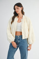 CHARLEIGH BEADED VELVET BOMBER JACKET