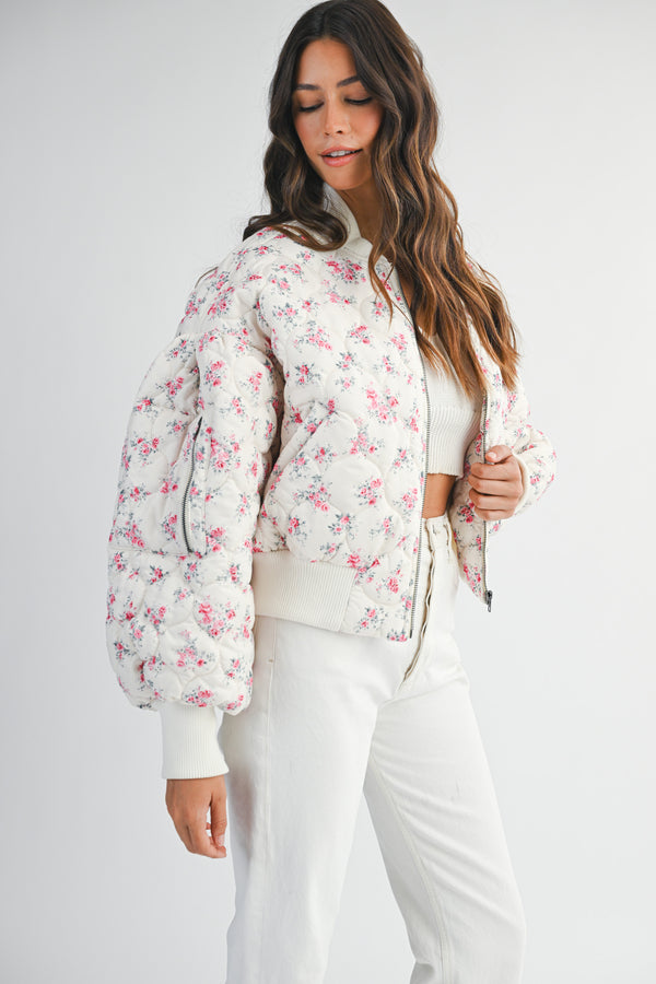 ALANI FLORAL PRINTED OVERSIZED BOMBER JACKET