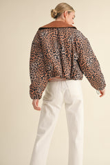 HANNELORE LEOPARD PRINTED PADED JACKET