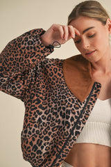 HANNELORE LEOPARD PRINTED PADED JACKET