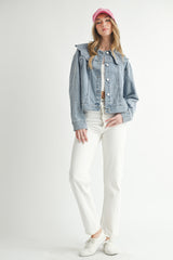 GRETA SCALLOPED COLLAR DENIM JACKET