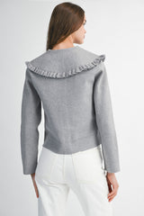 REYNILDE RUFFLE COLLAR KNIT JACKET