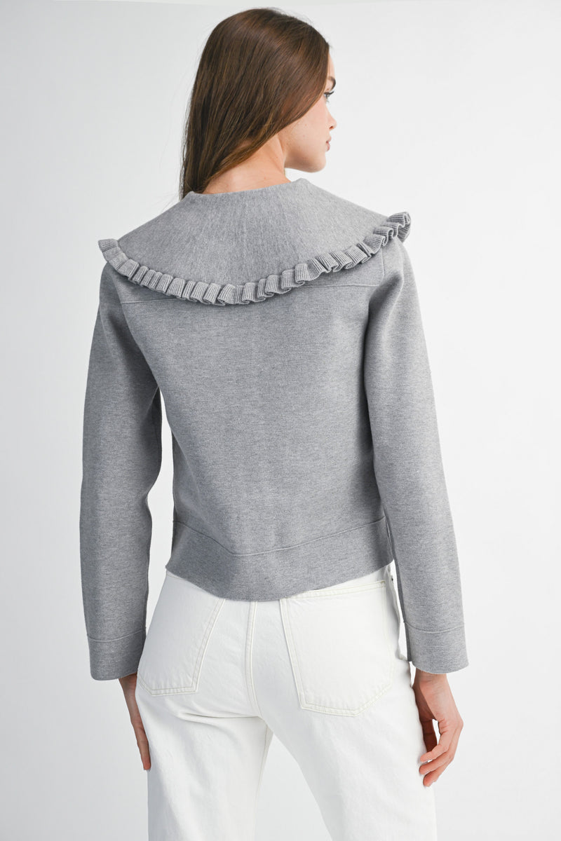 REYNILDE RUFFLE COLLAR KNIT JACKET