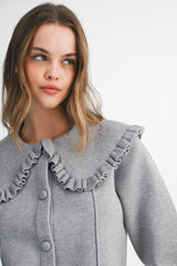REYNILDE RUFFLE COLLAR KNIT JACKET