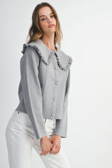 REYNILDE RUFFLE COLLAR KNIT JACKET