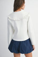 REYNILDE RUFFLE COLLAR KNIT JACKET