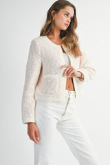 NATISHA TWEED BOUCLE POCKET JACKET