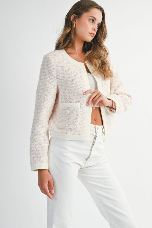 NATISHA TWEED BOUCLE POCKET JACKET