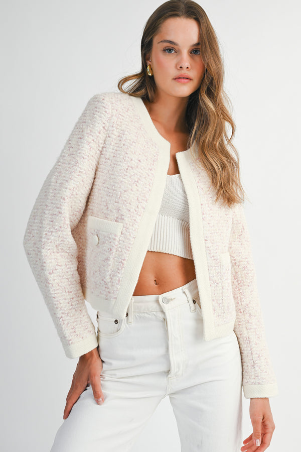 NATISHA TWEED BOUCLE POCKET JACKET