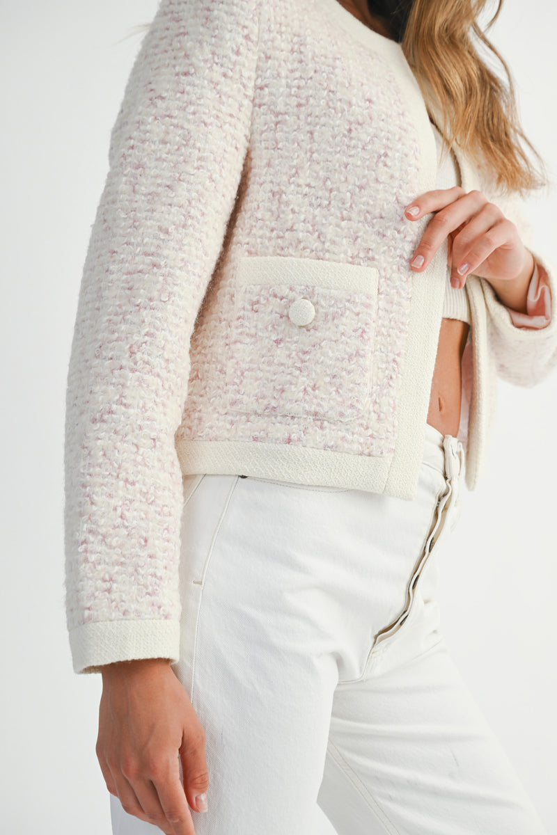 NATISHA TWEED BOUCLE POCKET JACKET