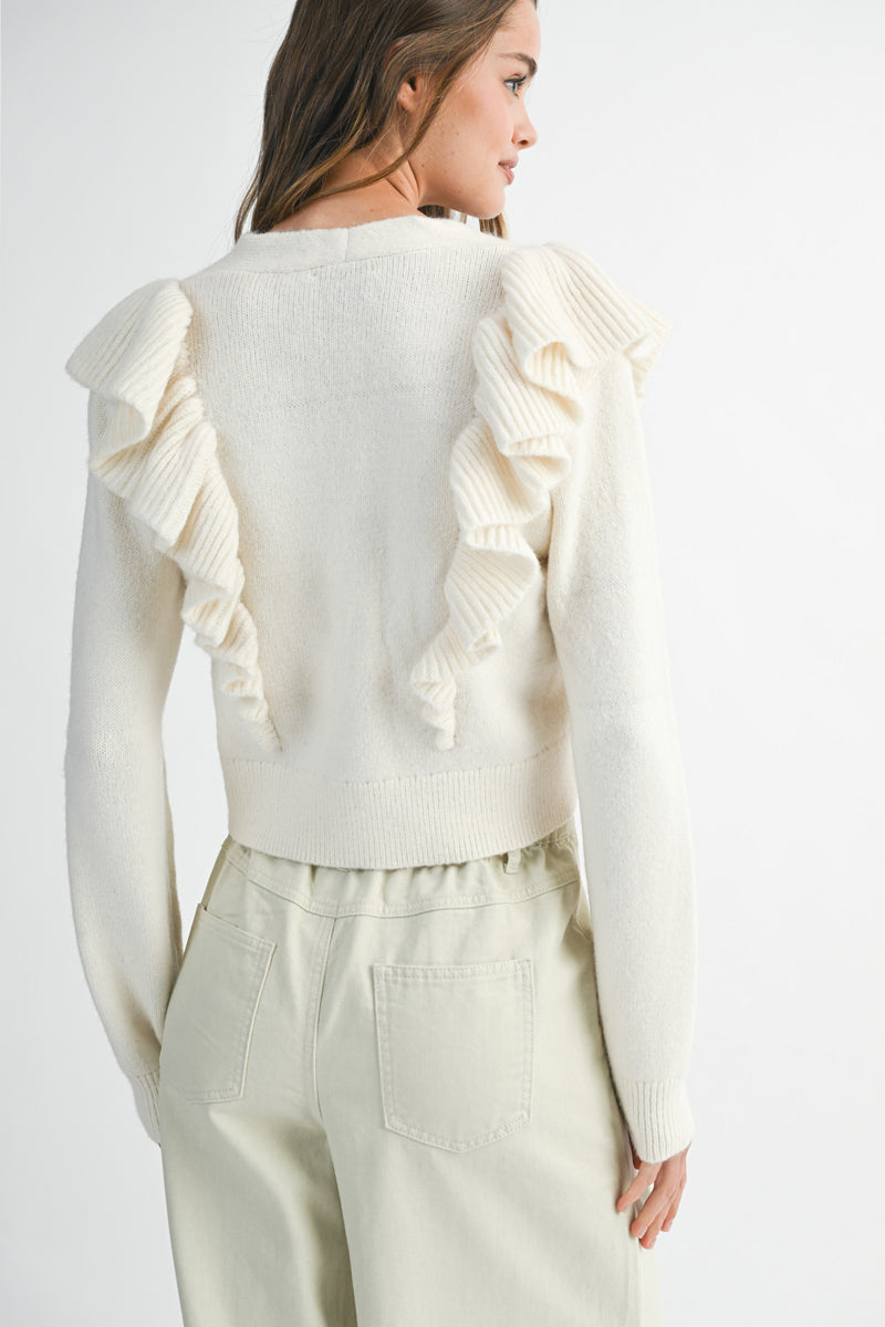 GIULIANA RUFFLED CARDIGAN