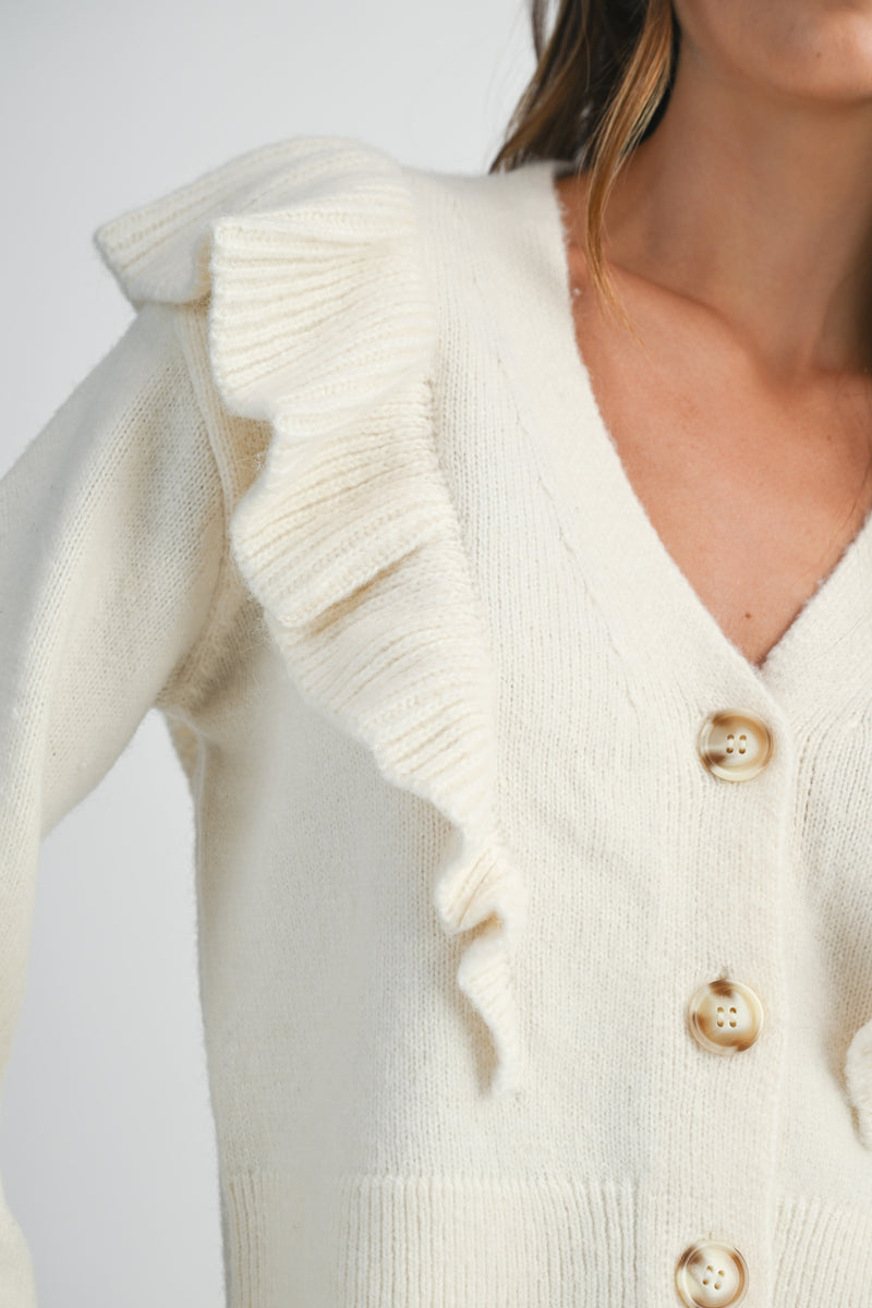 GIULIANA RUFFLED CARDIGAN