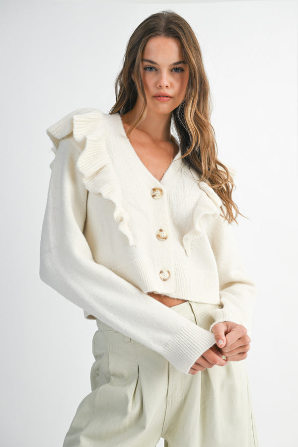 GIULIANA RUFFLED CARDIGAN
