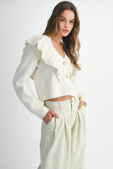 GIULIANA RUFFLED CARDIGAN