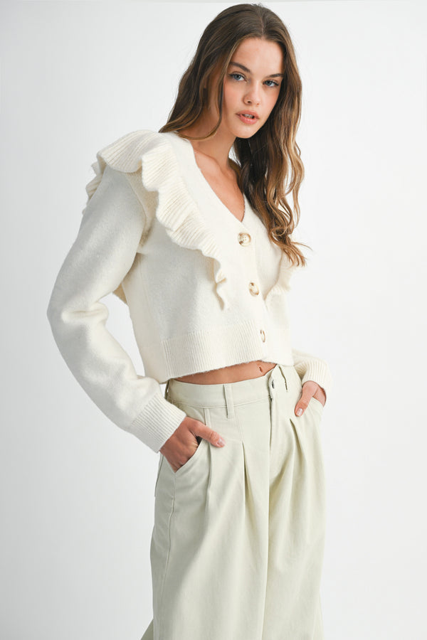 GIULIANA RUFFLED CARDIGAN