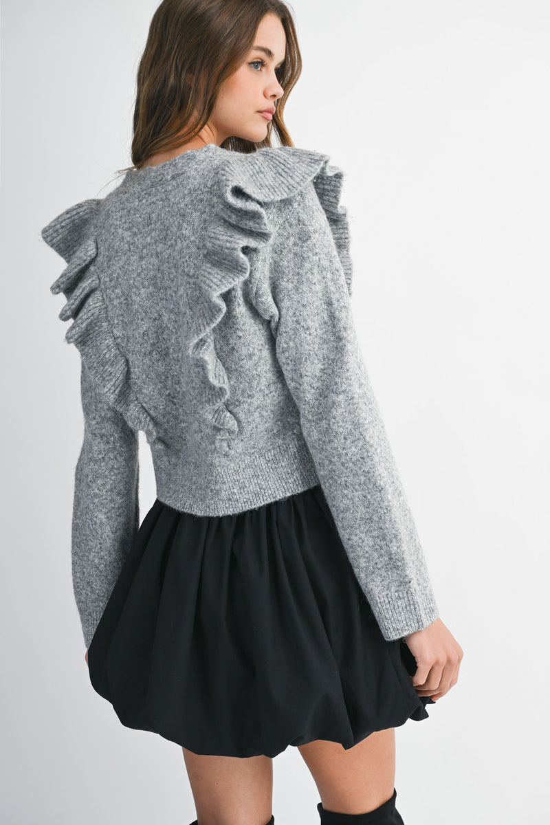 GIULIANA RUFFLED CARDIGAN
