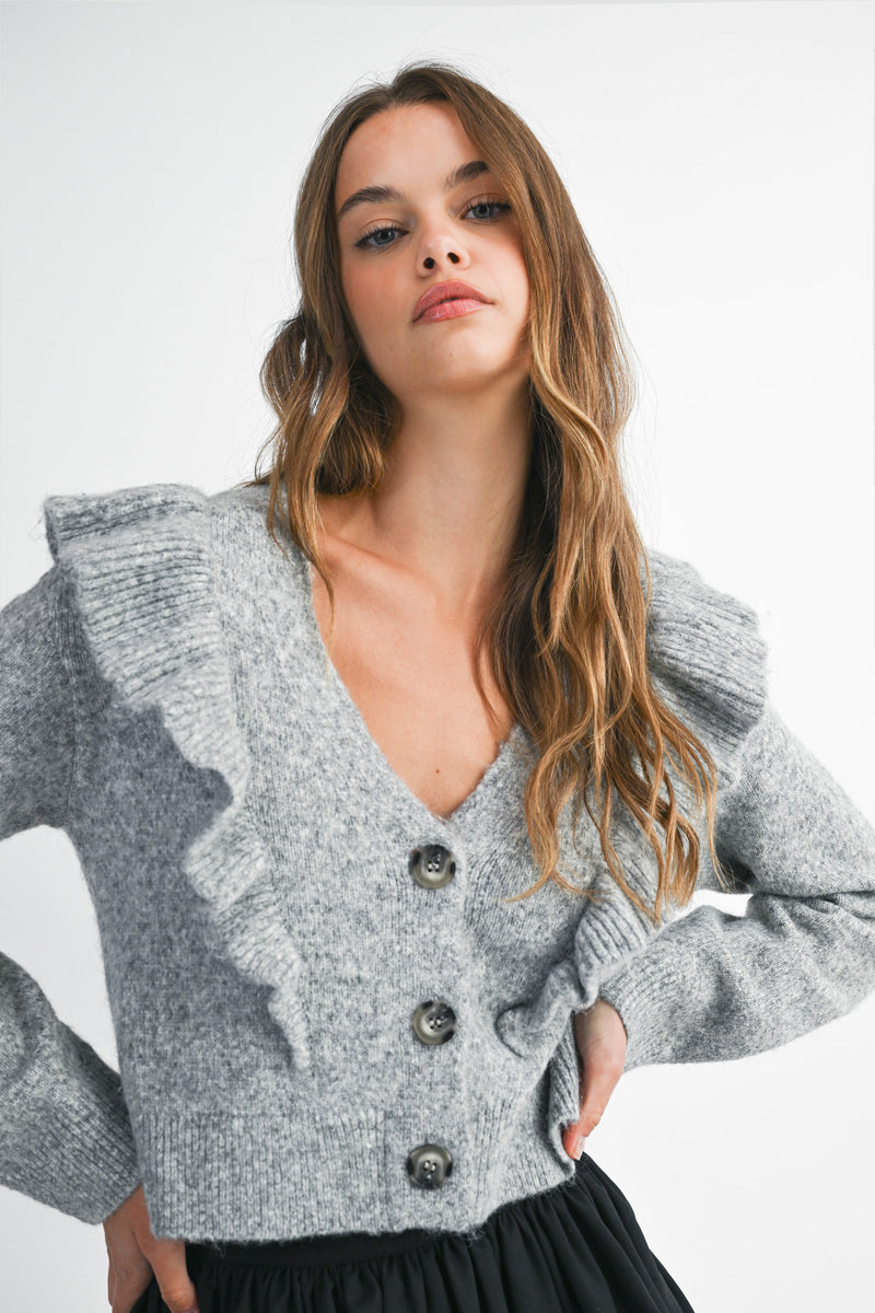 GIULIANA RUFFLED CARDIGAN