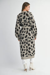 LINDA LEOPARD JACQUARD KNIT DUSTER