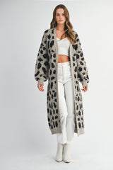LINDA LEOPARD JACQUARD KNIT DUSTER