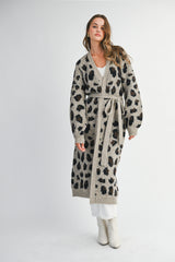 LINDA LEOPARD JACQUARD KNIT DUSTER