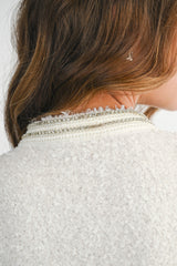 NALA RHINESTONE EMBELLISHED TWEED KNIT JACKET