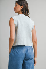 LAYSHIA KNIT RIB VEST WITH POCKET
