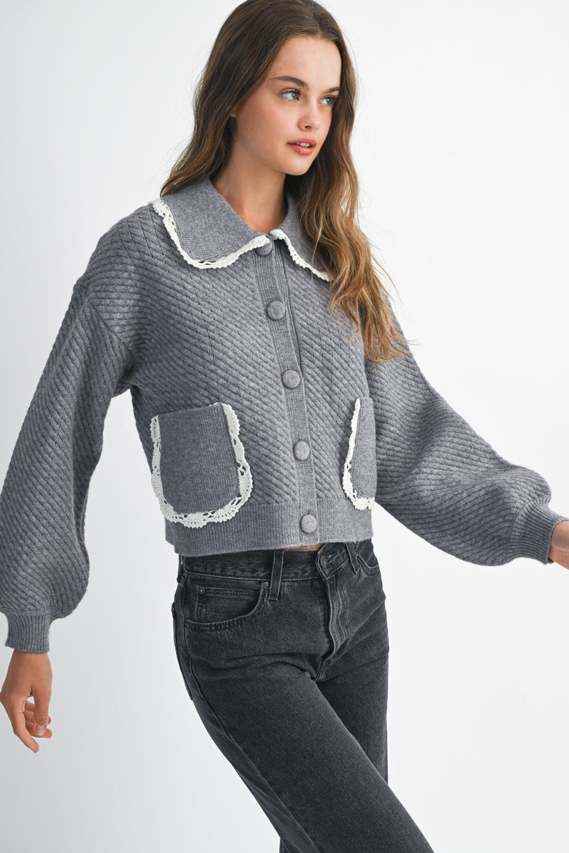 DALEYZA CABLE KNIT CARDIGAN