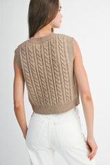 ADELINA CABLE KNIT VEST